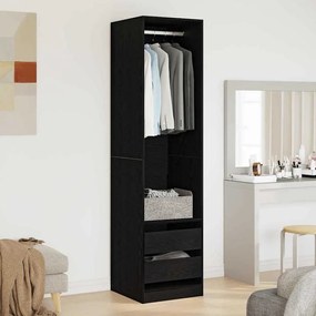 vidaXL Guarda-Roupa - Carvalho Preto, 50 x 50 x 200 cm, Feito de Madeira de Engenharia