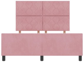 Cama vidaXL Rosa 140x200 cm Veludo