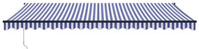 Toldo retrátil automático 5x3 m azul e branco
