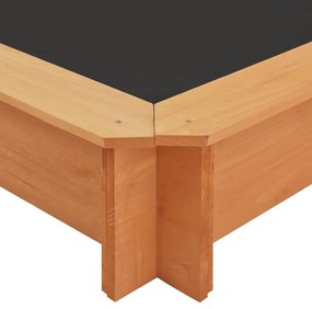 Caixa de areia c/ teto ajustável 115x115x115cm madeira de abeto