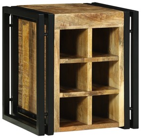 vidaXL Rack de Vinho 34,5 x 35 x 39 cm Madeira Sólida de Mangueira Rústica