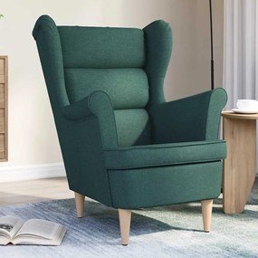 vidaXL Cadeira com apoio de braços 74x84x100 cm tecido verde-escuro
