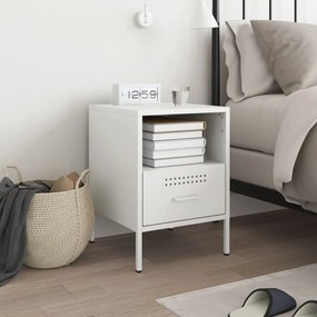Mesa de cabeceira 36x39x50,5 cm aço branco