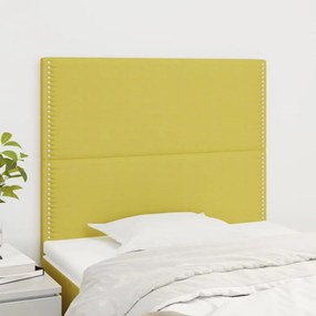 vidaXL Cabeceira de cama 2 pcs tecido 90x5x78/88 cm verde