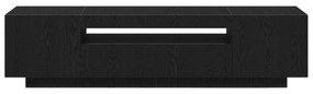 Gabinete de TV vidaXL com luzes LED em Preto Carvalho, 160x35x40 cm em