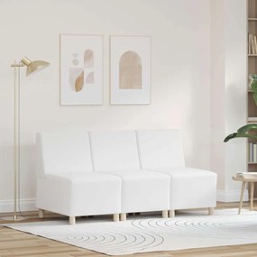 vidaXL Cadeiras de Sofá 3 pcs Branco 55 x 74 x 82 cm Couro sintético