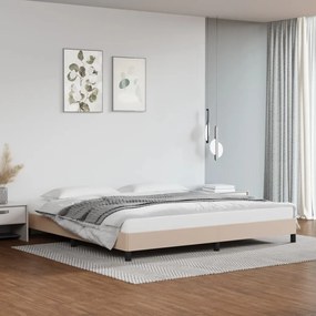 Estrutura de cama 200x200 cm couro artificial cappuccino