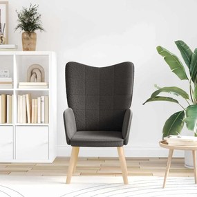 Poltrona Relaxante vidaXL Cinza Escuro em Tecido de Lã Curly
