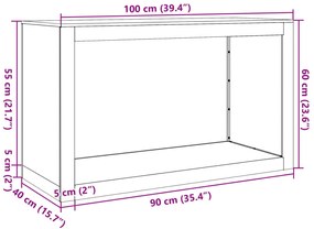 Suporte para lenha 100x40x60 cm aço galvanizado