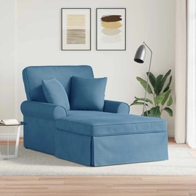 vidaXL Chaise Lounge com Saia Azul 91 x 157 x 91 cm Tecido Canaletado