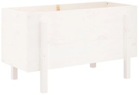 Canteiro elevado de jardim 101x50x57 cm pinho maciço branco