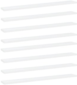 vidaXL Prateleiras para estante 8 pcs 80x10x1,5cm contraplacado branco
