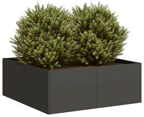 vidaXL Vaso/floreira 80x80x30 cm aço preto