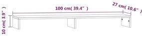 Suporte para monitor 100x27x10 cm pinho maciço branco