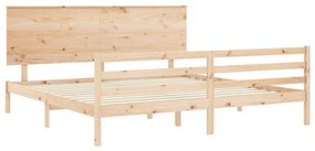 Estrutura de cama Super King Size com cabeceira madeira maciça