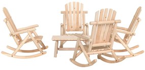5 pcs conjunto lounge de jardim madeira de abeto maciça