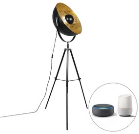 LED Candeeiro de pé inteligente industrial tripé preto incl. WiFi A60 - Magna 50 Eglip Moderno