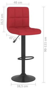 Bancos de bar 2 pcs tecido vermelho tinto