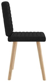 Cadeiras de jantar 2 pcs tecido preto