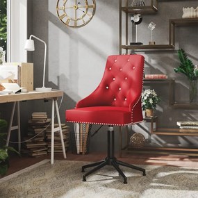 vidaXL Cadeira de escritório giratória veludo vermelho tinto