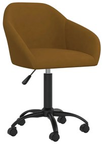 vidaXL Cadeira de escritório giratória veludo castanho