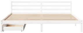 Cama sem colchão 180x200 cm madeira de pinho maciça branco