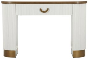 Consola de Entrada Tolosa com Gaveta – 121x40x78 cm – Branco, Castanho
