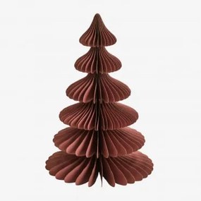 Pack De 3 Árvores De Natal Em Papel Navira Vermelho Cedro Com Borda Dourada & ↑30 Cm - Sklum