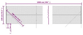 Cerca de arame 1,4x10 m antracite