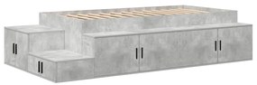 Estrutura de Cama com Armazenamento Cinza 100x200 cm