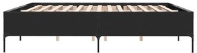 Estrutura de cama 180x200 cm derivados de madeira/metal preto