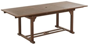 Mesa de jantar de jardim extensível em madeira escura de acácia 160/220 x 90 cm AMANTEA Beliani