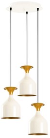 Candeeiro de Teto Sivani – Branco e Dourado – Diâmetro 40 cm, Altura 1