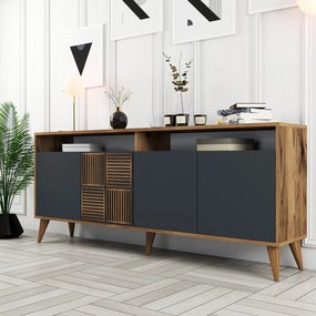 Console Milan – Walnut Anthracite – 180 cm x 78 cm x 35 cm