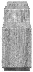 Prateleira parede 129x18x42cm derivados madeira cinzento sonoma