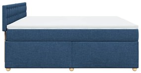 Cama com molas/colchão 180x200 cm tecido azul