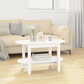vidaXL Mesa de centro 80x45x45 cm madeira de pinho maciça branco