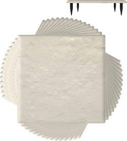 Conjunto de 16 degraus de 39,5 x 39,5 cm com estacas de fixação ao solo e pedras decorativas para passarelas de jardim, pavimentos exteriores, relvado
