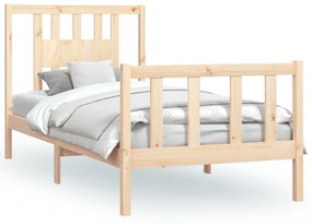 Estrutura de cama com cabeceira 90x200 cm pinho maciço