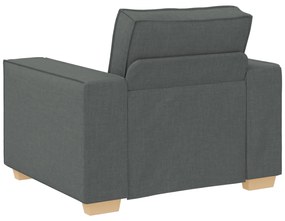 Conjunto de Sofá de 3 Peças com Almofadas em Tecido Cinza Escuro