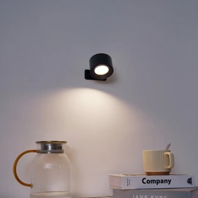 Conjunto de 4 luminárias de parede e teto modernas pretas com LED recarregável - Bright