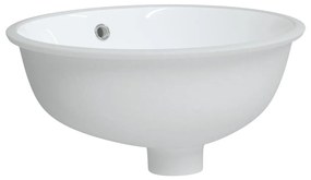 Lavatório casa de banho oval 38,5x33,5x19 cm cerâmica branco