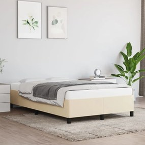 Estrutura de cama sem colchão 120x200 cm tecido cor creme
