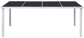 Mesa de jardim 190x90x74 cm preto aço