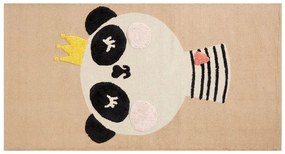 Tapete para crianças em algodão creme com impressão de panda 80 x 150 cm BUNAN Beliani