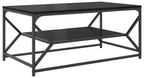 mesa de centro com prateleira Carvalho Preto 90x50x40 cm Madeira Engen