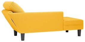 Chaise lounge com almofada tecido corduroy amarela claro
