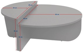 Mesa de Centro "Orion" – Pinho Atlantico, Conjunto Modular, 90x60x30 c