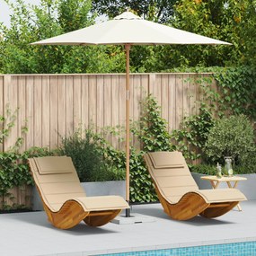 Parasol de Jardim Creme Branco 270x260 cm Bambu
