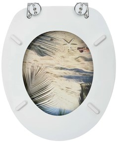 Assentos sanita com tampas 2 pcs MDF design praia